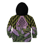 Rongoa Maori New Zealand Koromiko Kid Hoodie NZ Hebe Korimako Bellbird Poutama