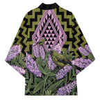 Rongoa Maori New Zealand Koromiko Kimono NZ Hebe Korimako Bellbird Poutama