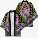 Rongoa Maori New Zealand Koromiko Kimono NZ Hebe Korimako Bellbird Poutama
