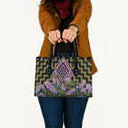 Rongoa Maori New Zealand Koromiko Leather Bag NZ Hebe Korimako Bellbird Poutama