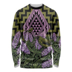 Rongoa Maori New Zealand Koromiko Long Sleeve Shirt NZ Hebe Korimako Bellbird Poutama