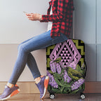 Rongoa Maori New Zealand Koromiko Luggage Cover NZ Hebe Korimako Bellbird Poutama