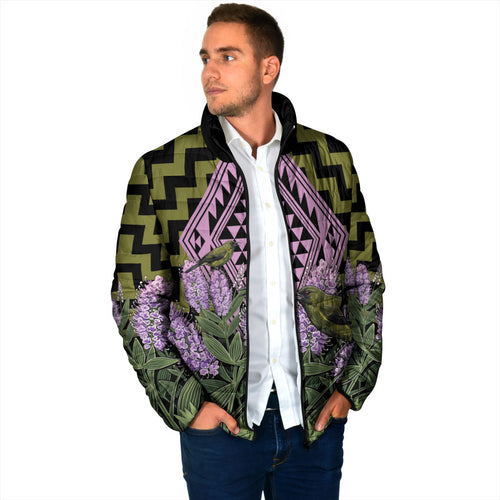 Rongoa Maori New Zealand Koromiko Padded Jacket NZ Hebe Korimako Bellbird Poutama