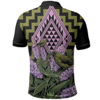 Rongoa Maori New Zealand Koromiko Polo Shirt NZ Hebe Korimako Bellbird Poutama