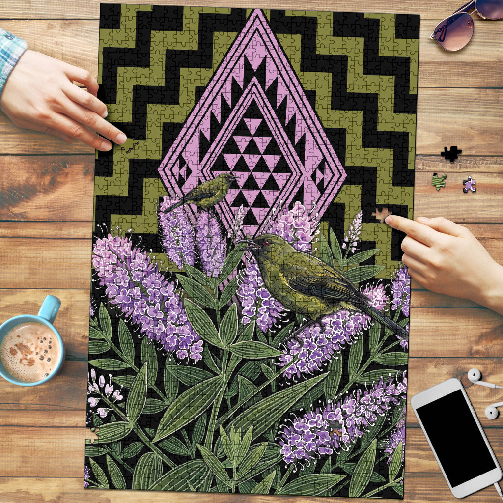 Rongoa Maori New Zealand Koromiko Puzzle NZ Hebe Korimako Bellbird Poutama
