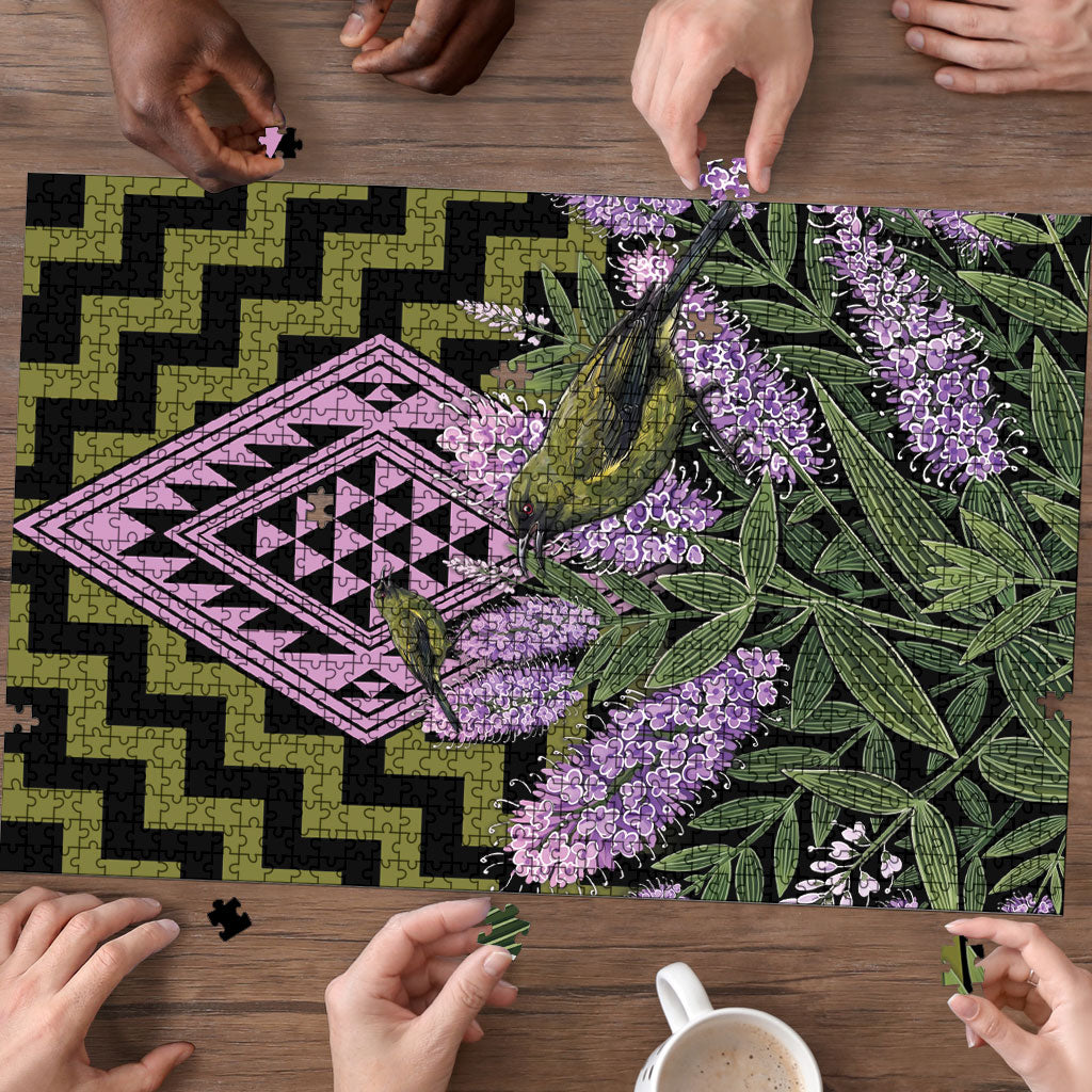 Rongoa Maori New Zealand Koromiko Puzzle NZ Hebe Korimako Bellbird Poutama