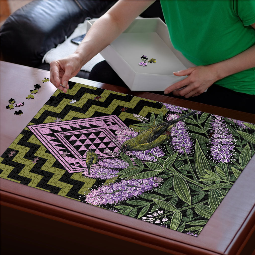 Rongoa Maori New Zealand Koromiko Puzzle NZ Hebe Korimako Bellbird Poutama