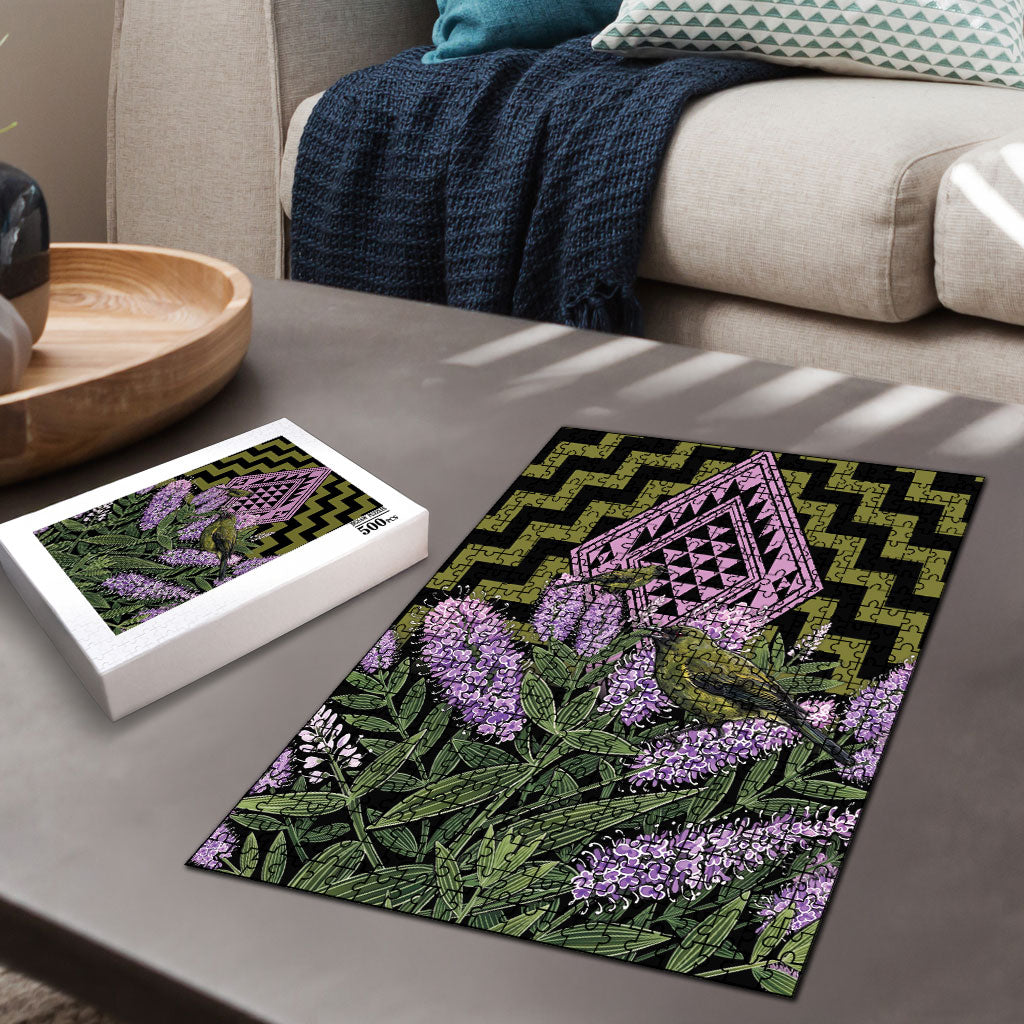 Rongoa Maori New Zealand Koromiko Puzzle NZ Hebe Korimako Bellbird Poutama
