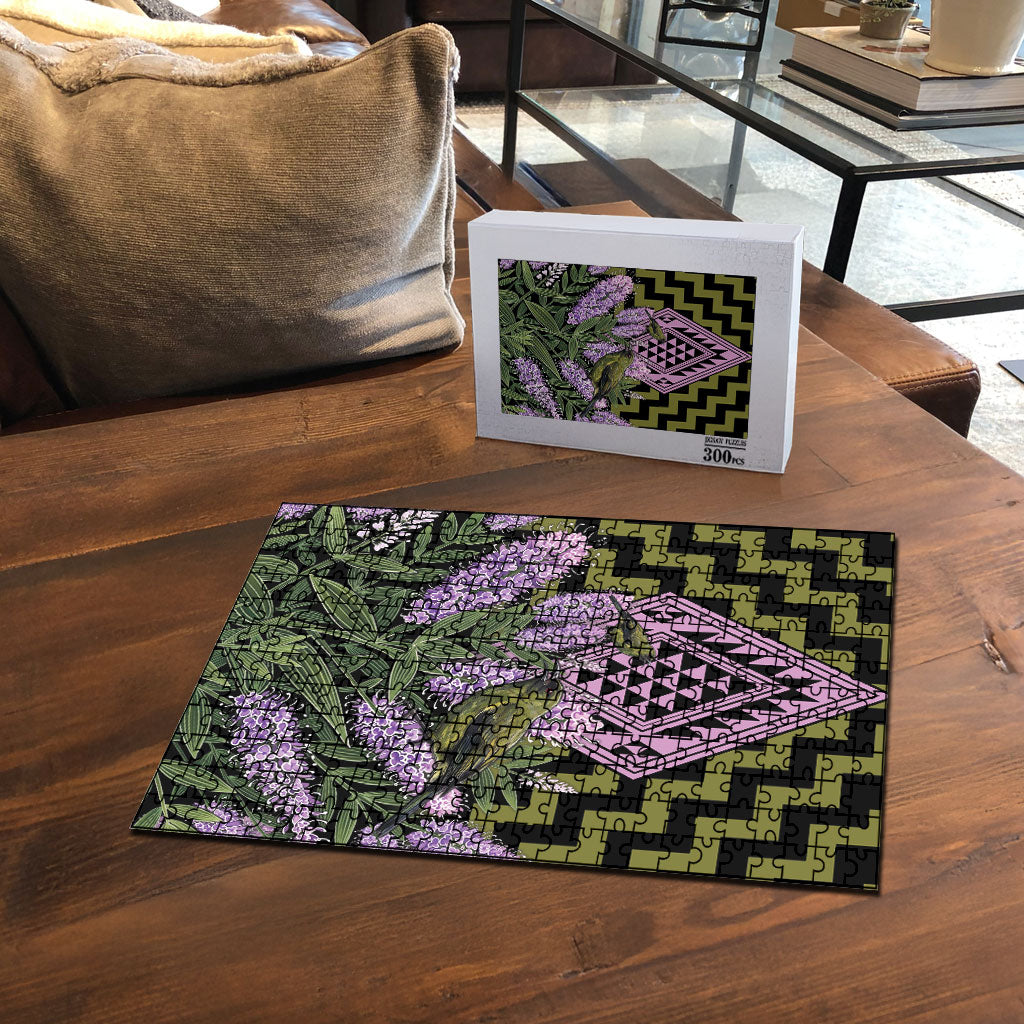 Rongoa Maori New Zealand Koromiko Puzzle NZ Hebe Korimako Bellbird Poutama
