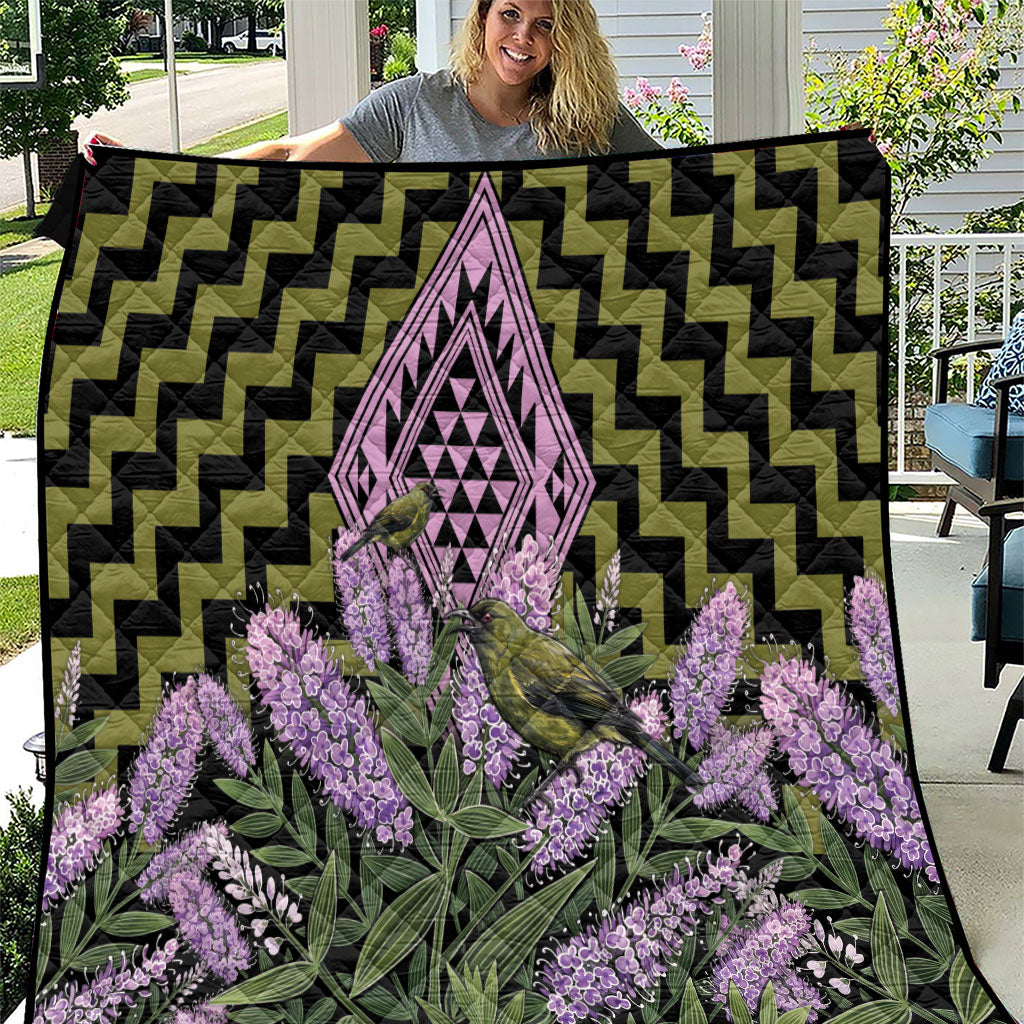 Rongoa Maori New Zealand Koromiko Quilt NZ Hebe Korimako Bellbird Poutama