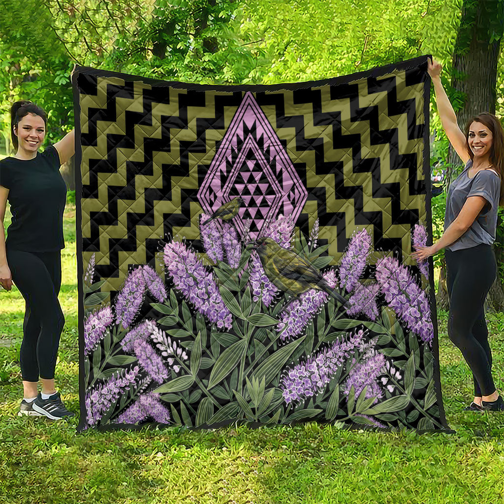 Rongoa Maori New Zealand Koromiko Quilt NZ Hebe Korimako Bellbird Poutama