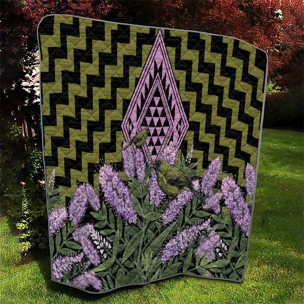 Rongoa Maori New Zealand Koromiko Quilt NZ Hebe Korimako Bellbird Poutama