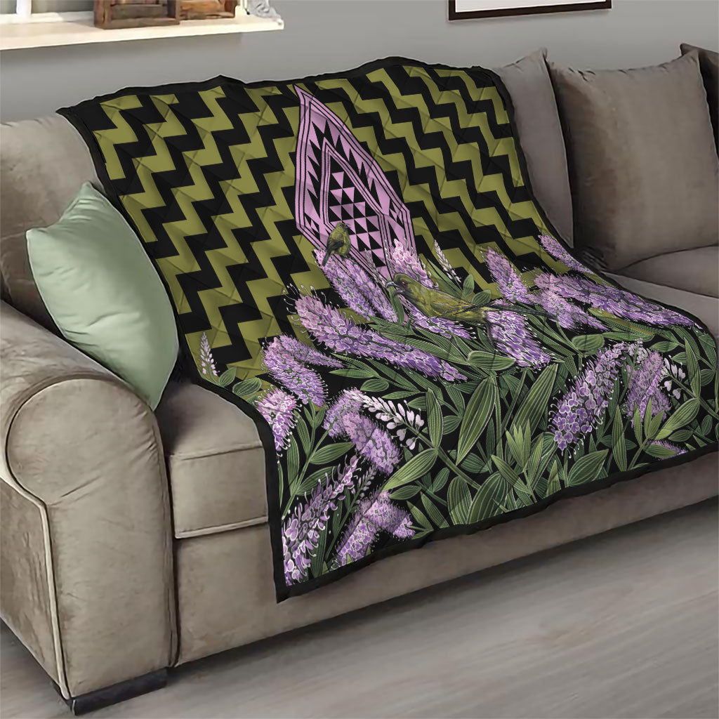 Rongoa Maori New Zealand Koromiko Quilt NZ Hebe Korimako Bellbird Poutama