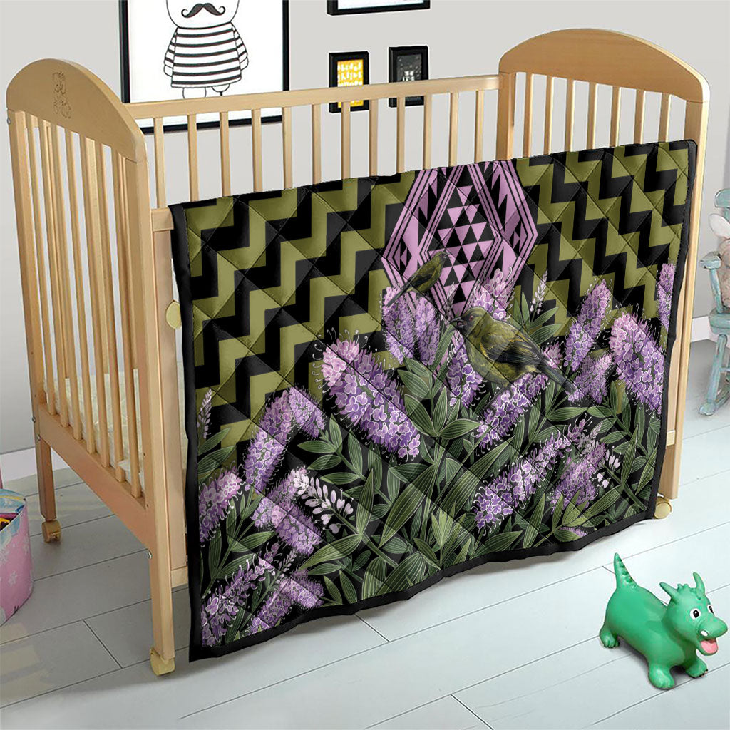Rongoa Maori New Zealand Koromiko Quilt NZ Hebe Korimako Bellbird Poutama
