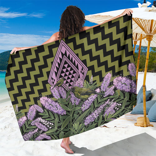 Rongoa Maori New Zealand Koromiko Sarong NZ Hebe Korimako Bellbird Poutama