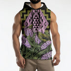 Rongoa Maori New Zealand Koromiko Sleeveless Hoodie NZ Hebe Korimako Bellbird Poutama