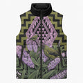 Rongoa Maori New Zealand Koromiko Sleeveless Puffer Jacket NZ Hebe Korimako Bellbird Poutama