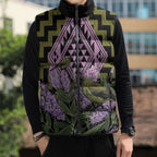 Rongoa Maori New Zealand Koromiko Sleeveless Puffer Jacket NZ Hebe Korimako Bellbird Poutama