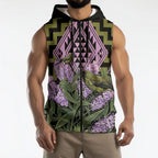 Rongoa Maori New Zealand Koromiko Sleeveless Zip Hoodie NZ Hebe Korimako Bellbird Poutama