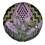 Rongoa Maori New Zealand Koromiko Spare Tire Cover NZ Hebe Korimako Bellbird Poutama