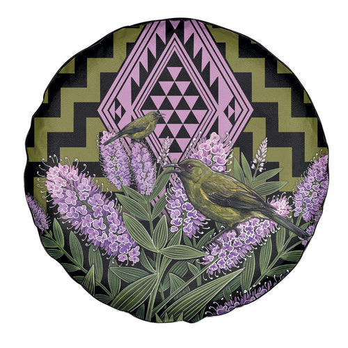 Rongoa Maori New Zealand Koromiko Spare Tire Cover NZ Hebe Korimako Bellbird Poutama