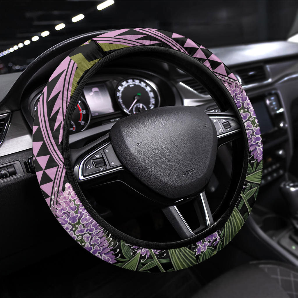 Rongoa Maori New Zealand Koromiko Steering Wheel Cover NZ Hebe Korimako Bellbird Poutama