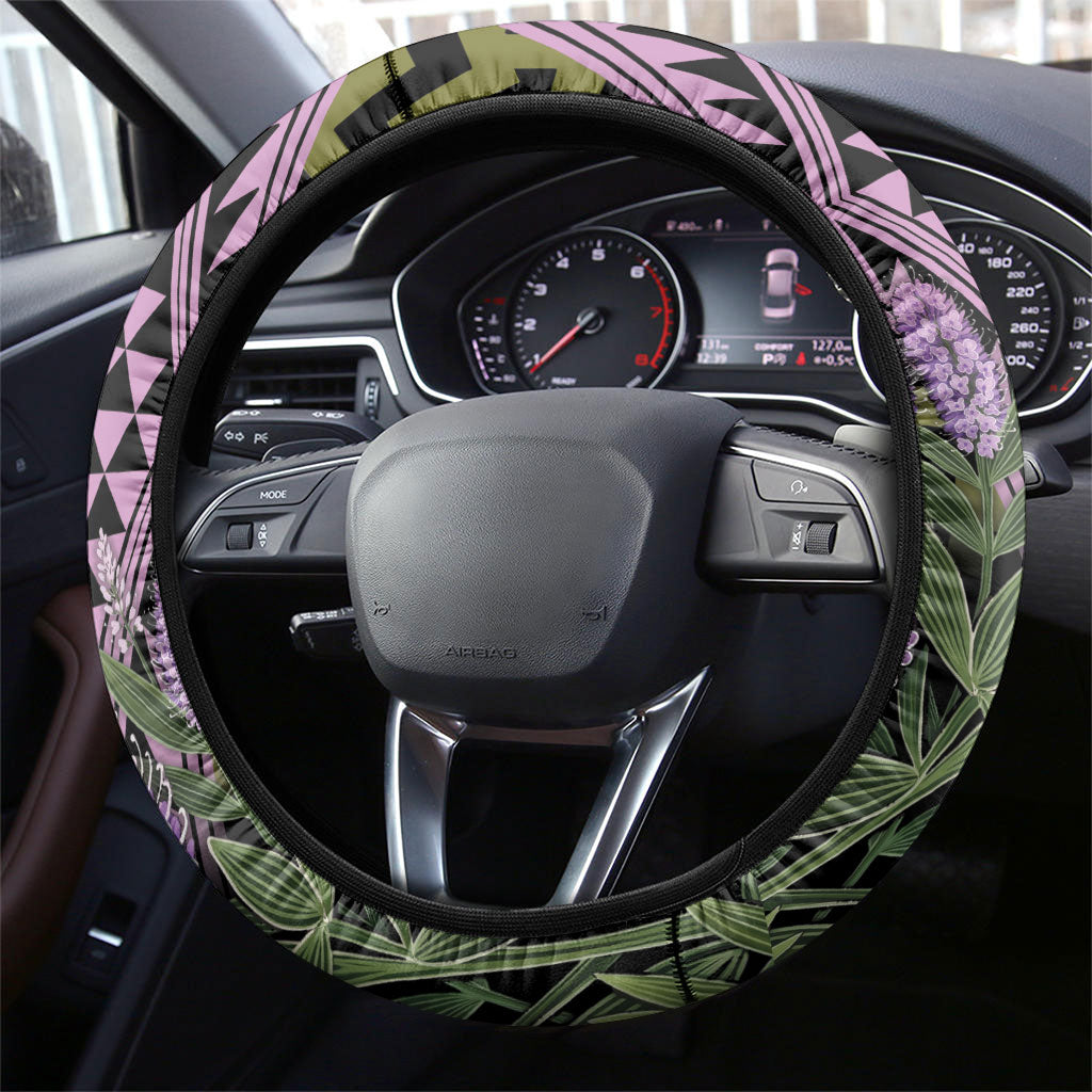 Rongoa Maori New Zealand Koromiko Steering Wheel Cover NZ Hebe Korimako Bellbird Poutama