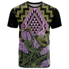 Rongoa Maori New Zealand Koromiko T Shirt NZ Hebe Korimako Bellbird Poutama