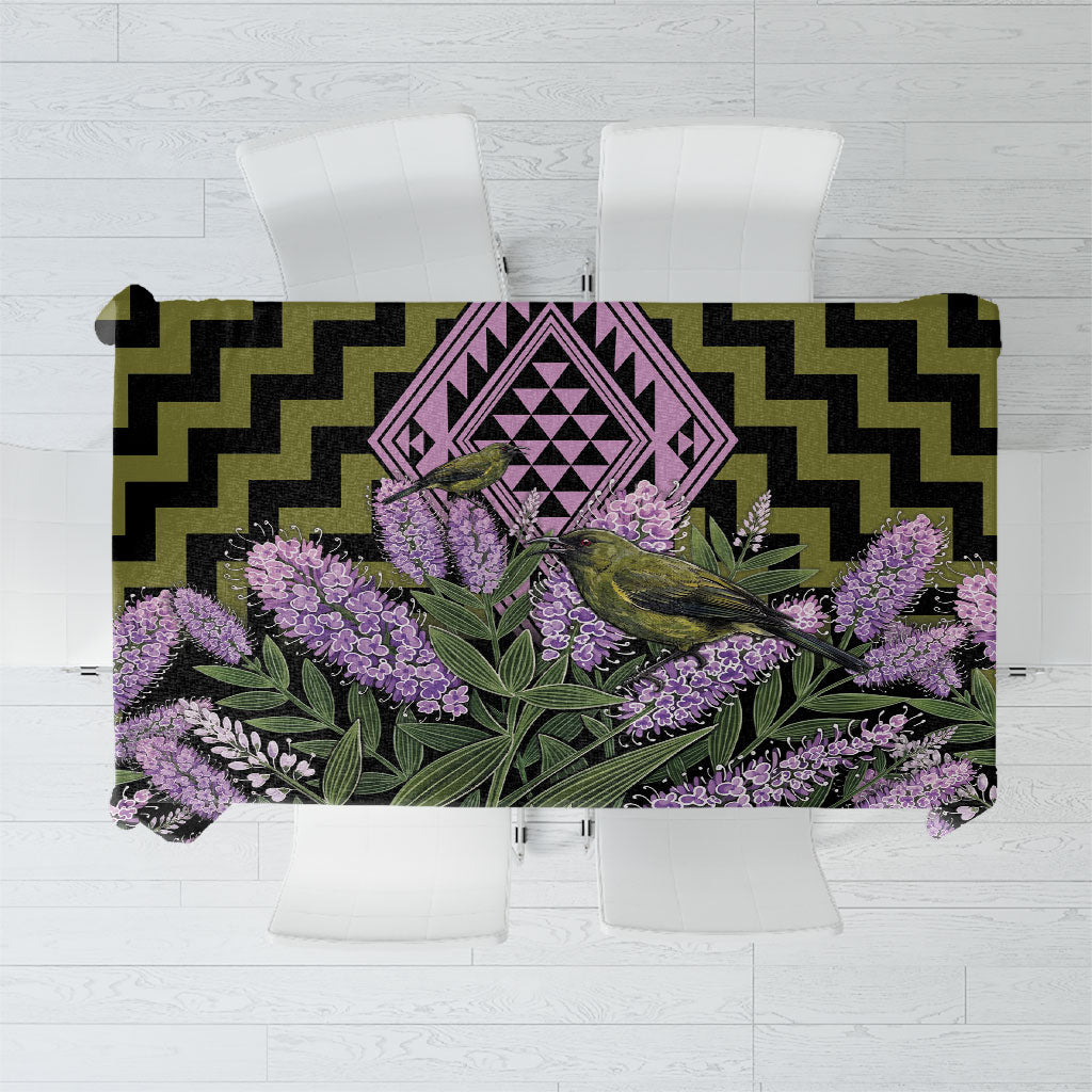Rongoa Maori New Zealand Koromiko Tablecloth NZ Hebe Korimako Bellbird Poutama