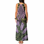 Rongoa Maori New Zealand Koromiko Tank Maxi Dress NZ Hebe Korimako Bellbird Poutama