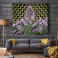 Rongoa Maori New Zealand Koromiko Tapestry NZ Hebe Korimako Bellbird Poutama