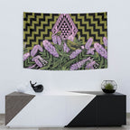 Rongoa Maori New Zealand Koromiko Tapestry NZ Hebe Korimako Bellbird Poutama