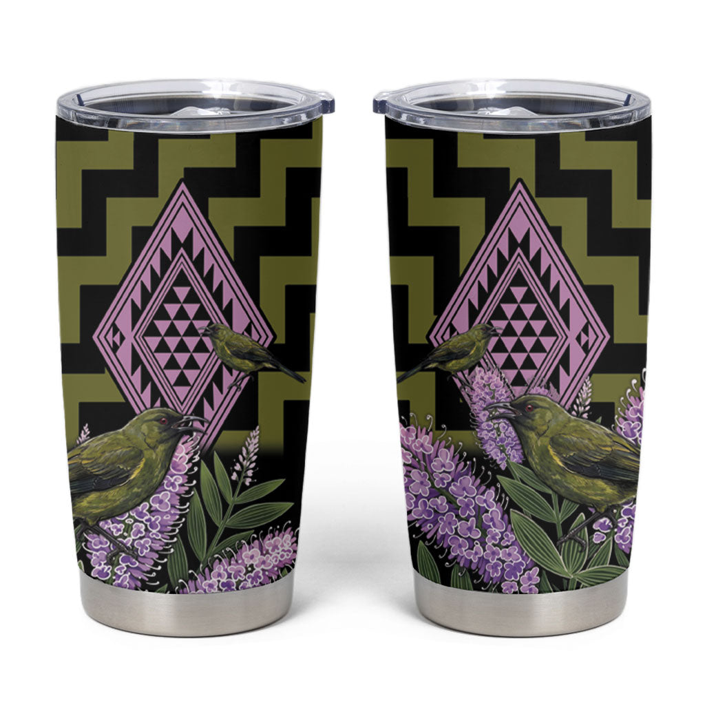 Rongoa Maori New Zealand Koromiko Tumbler Cup NZ Hebe Korimako Bellbird Poutama
