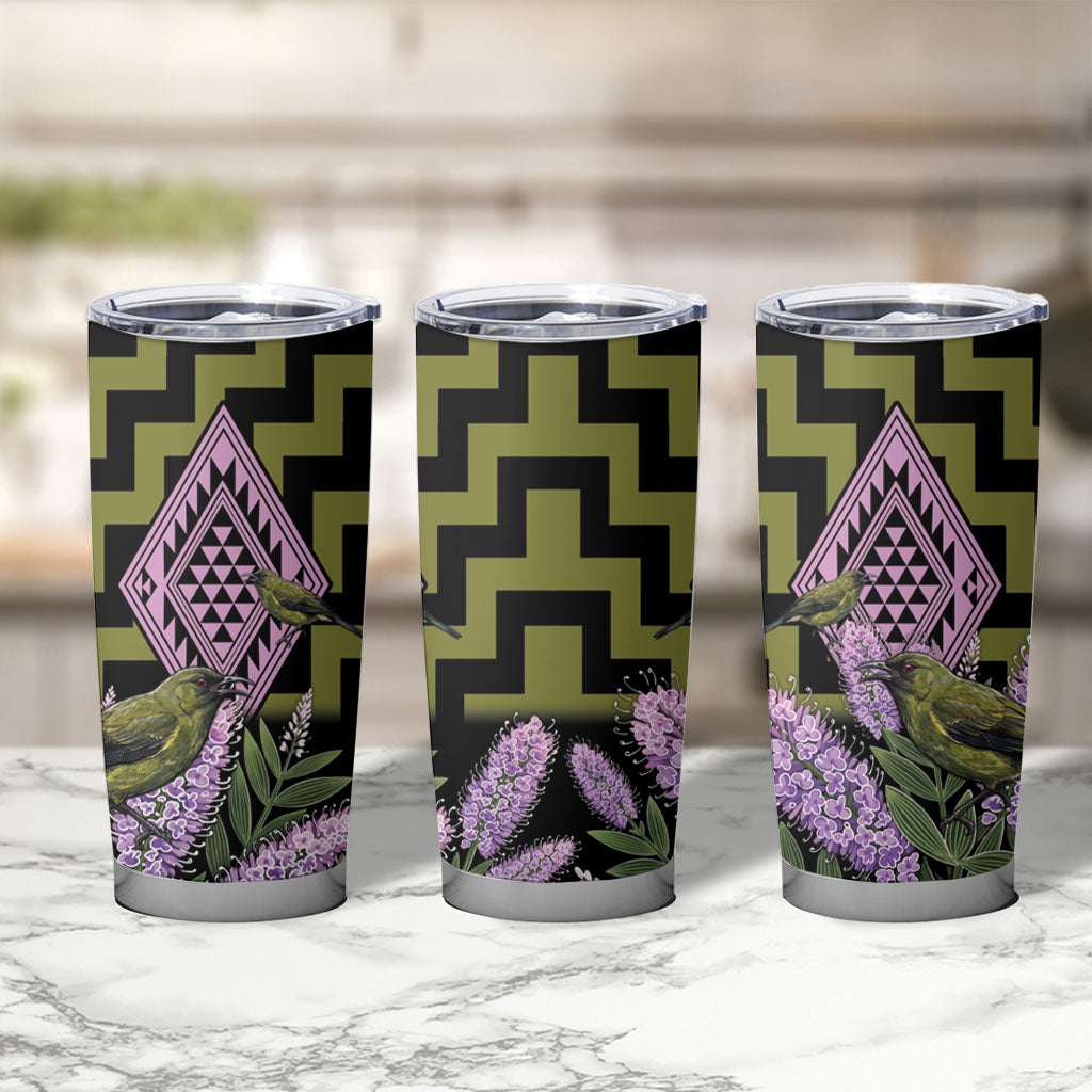 Rongoa Maori New Zealand Koromiko Tumbler Cup NZ Hebe Korimako Bellbird Poutama