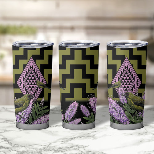 Rongoa Maori New Zealand Koromiko Tumbler Cup NZ Hebe Korimako Bellbird Poutama
