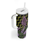 Rongoa Maori New Zealand Koromiko Tumbler With Handle NZ Hebe Korimako Bellbird Poutama