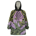 Rongoa Maori New Zealand Koromiko Wearable Blanket Hoodie NZ Hebe Korimako Bellbird Poutama