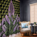 Rongoa Maori New Zealand Koromiko Window Curtain NZ Hebe Korimako Bellbird Poutama