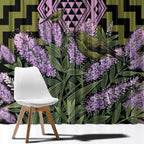 Rongoa Maori New Zealand Koromiko Window Curtain NZ Hebe Korimako Bellbird Poutama