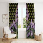 Rongoa Maori New Zealand Koromiko Window Curtain NZ Hebe Korimako Bellbird Poutama