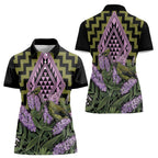 Rongoa Maori New Zealand Koromiko Women Polo Shirt NZ Hebe Korimako Bellbird Poutama