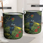 Rongoa Maori New Zealand Rata Laundry Basket NZ Tui Bird Forest Vibes