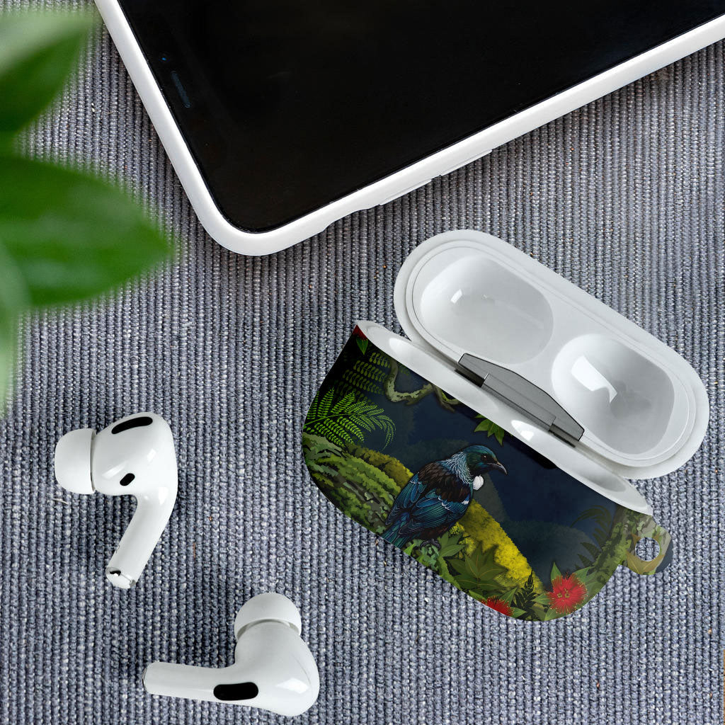 Rongoa Maori New Zealand Rata AirPods Case NZ Tui Bird Forest Vibes
