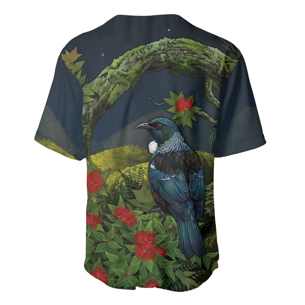 Rongoa Maori New Zealand Rata Baseball Jersey NZ Tui Bird Forest Vibes