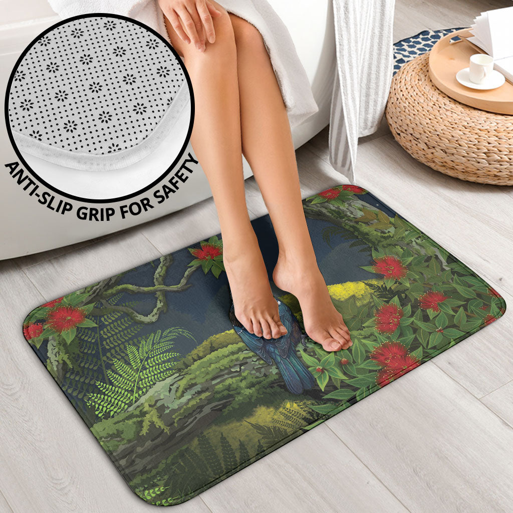 Rongoa Maori New Zealand Rata Bathroom Set NZ Tui Bird Forest Vibes