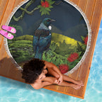 Rongoa Maori New Zealand Rata Beach Blanket NZ Tui Bird Forest Vibes