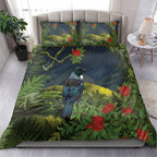 Rongoa Maori New Zealand Rata Bedding Set NZ Tui Bird Forest Vibes