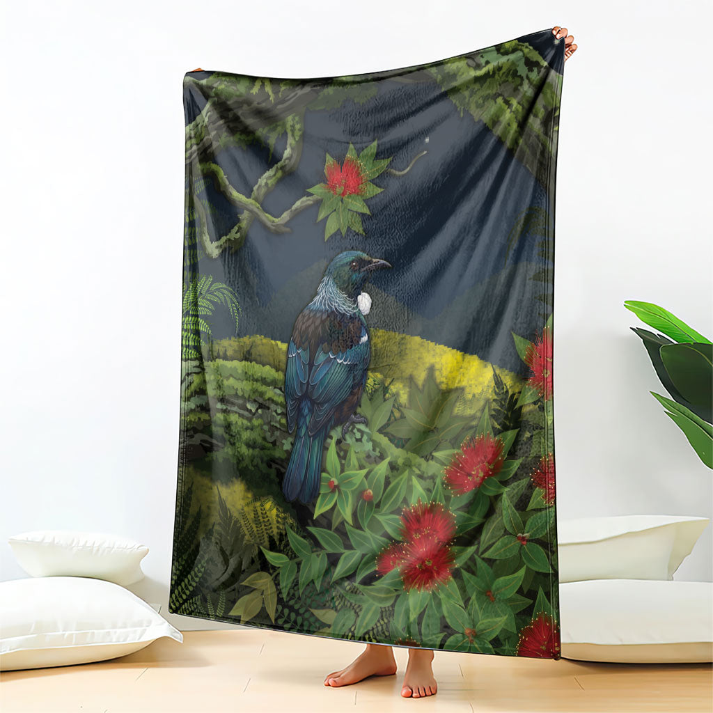 Rongoa Maori New Zealand Rata Blanket NZ Tui Bird Forest Vibes