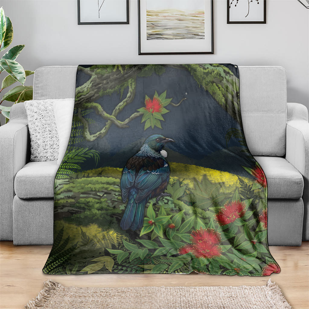 Rongoa Maori New Zealand Rata Blanket NZ Tui Bird Forest Vibes
