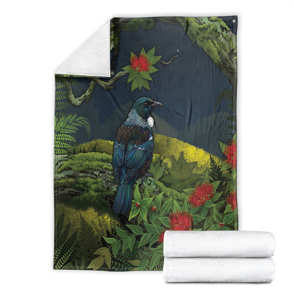 Rongoa Maori New Zealand Rata Blanket NZ Tui Bird Forest Vibes